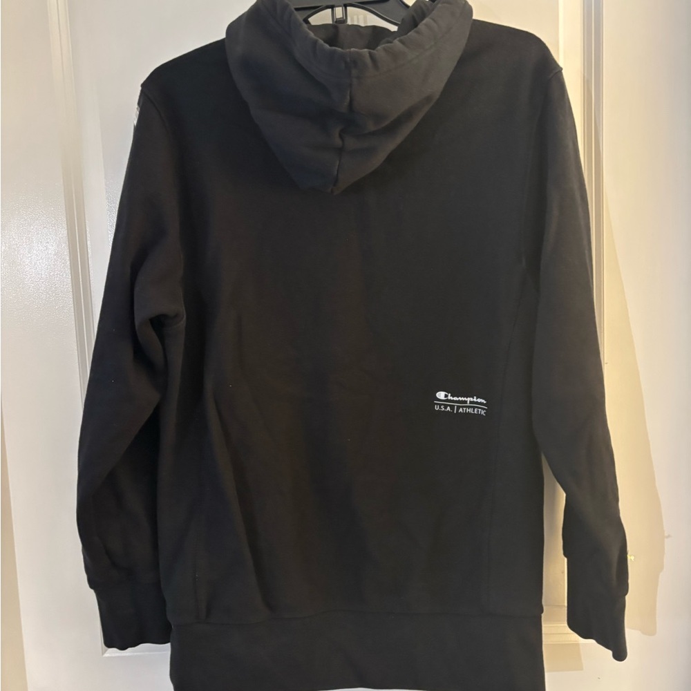 Champion Black Hoodie with White Logo sz small - Picture 5 of 7